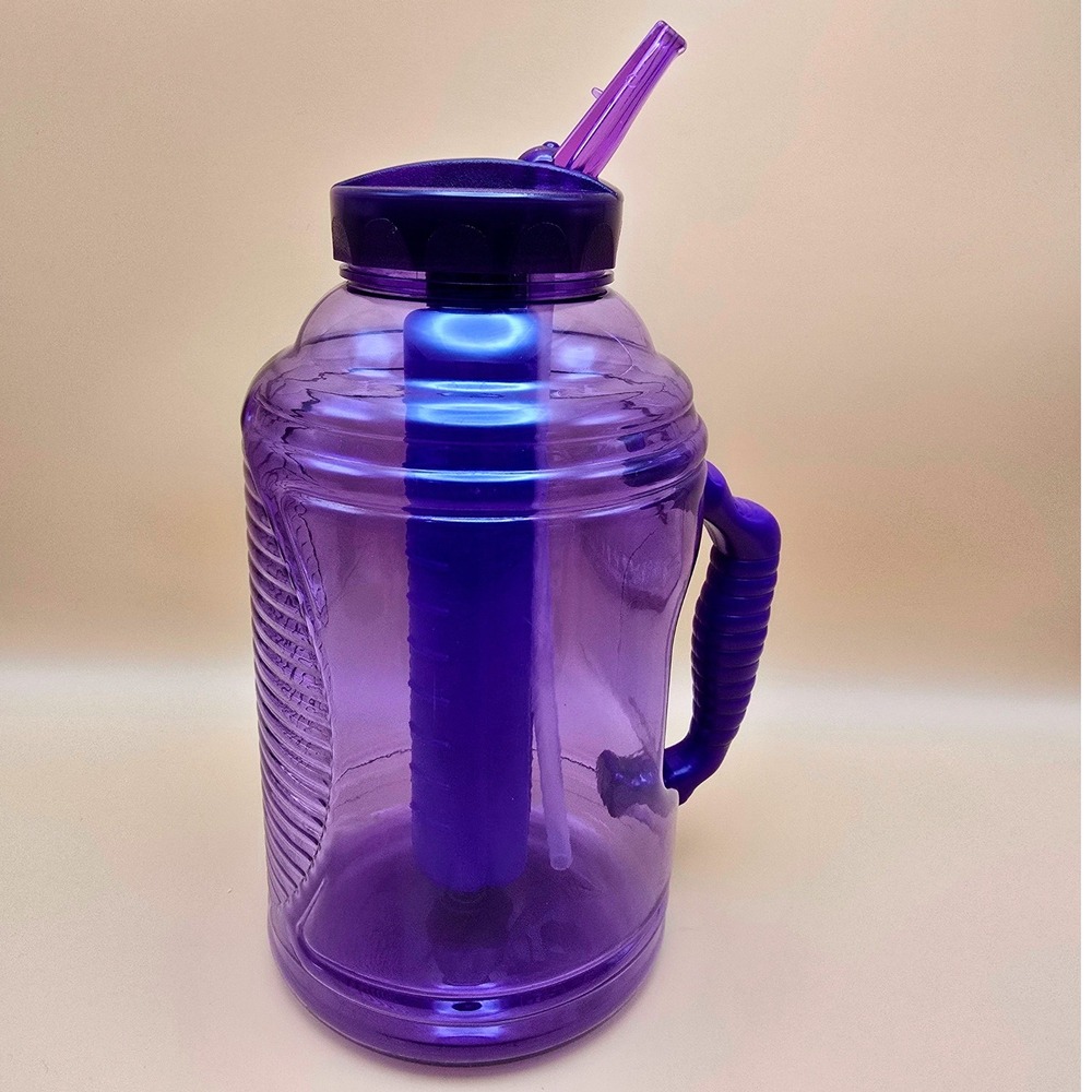 Cool Gear Purple 73oz Water Bottle Jug with Freezer Stick and Straw Lid